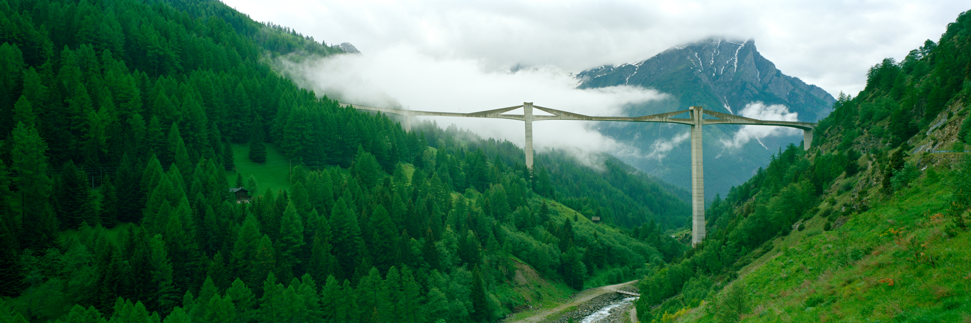 The German photographer Markus Bollen photographed the Ganterbrücke, which leads over the Gantertal and is part of the national road number 9, for his series on the subject of bridges.